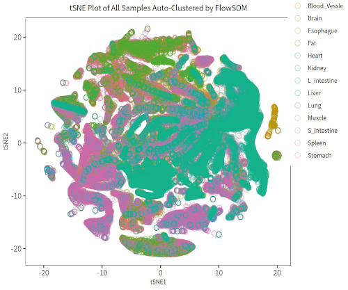 Top ranked biomarkers defining each cluster